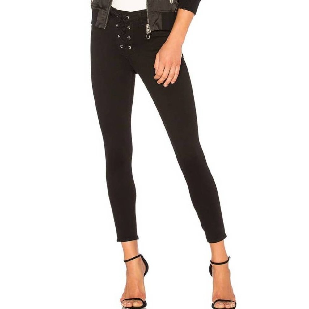 L’AGENCE the cherrie lace-up high rise black jeans